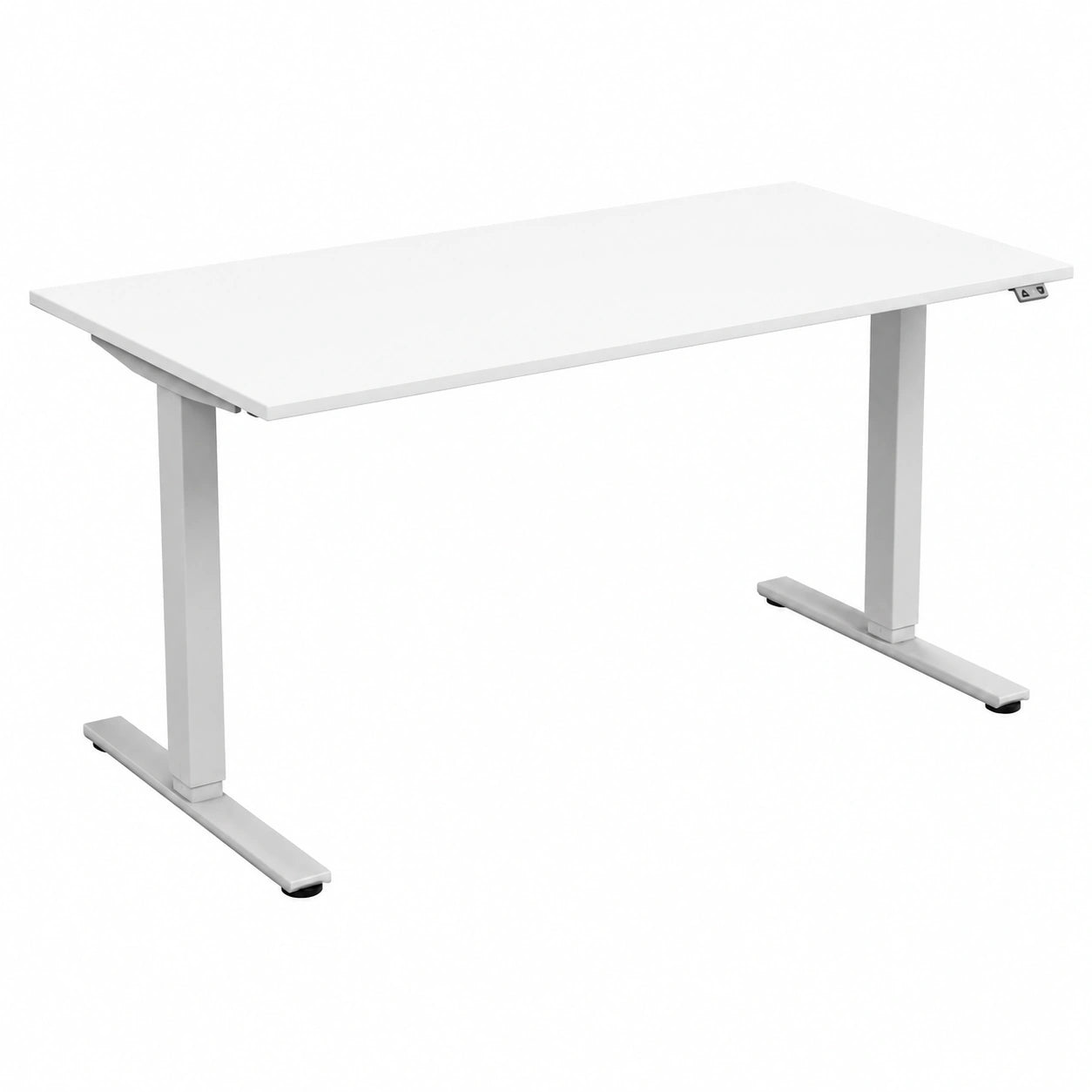 Elektrisch höhenverstellbarer Tisch, 1600x800mm, modern in Weiß/Silber