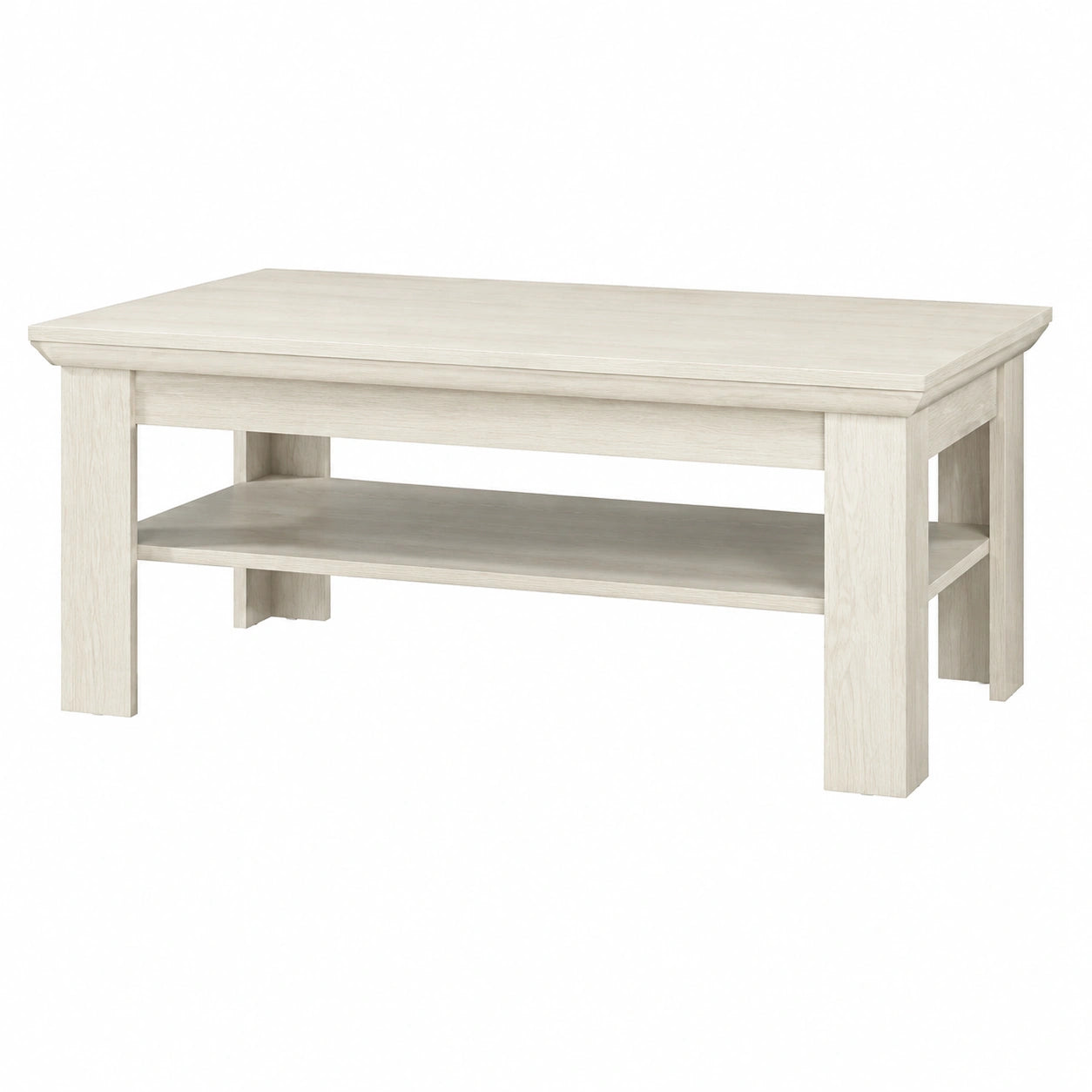 Kashmir Couchtisch mit Regal, Pinienholzoptik, 120x45x60 cm