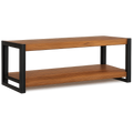 Moderner Akazienholz Couchtisch 120x50x38 cm mit Stauraum
