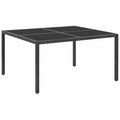 Gartentisch aus Stahl und Glas in Anthrazit, 130x130x72 cm – Ideal für Terrasse und Balkon