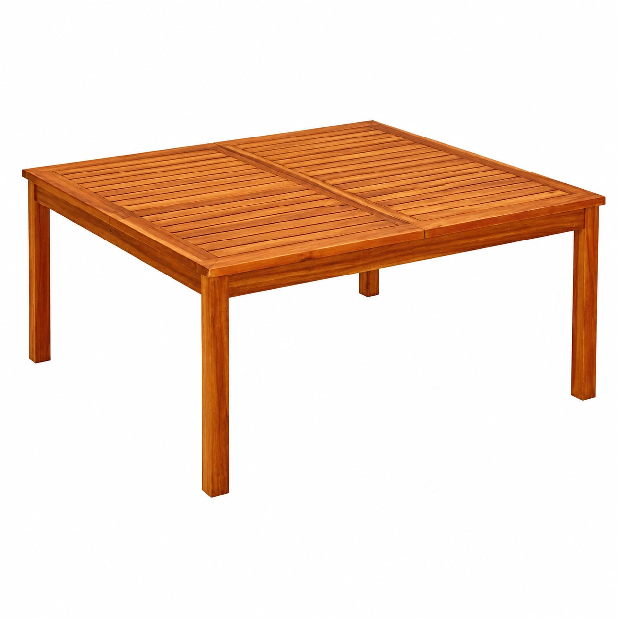 Robuster Akazienholztisch für Garten und Terrasse, 110x110x45cm