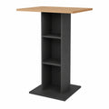 Höhenverstellbarer Bartisch Vicco in Eichenoptik, 75x75 cm, mit Ablageböden