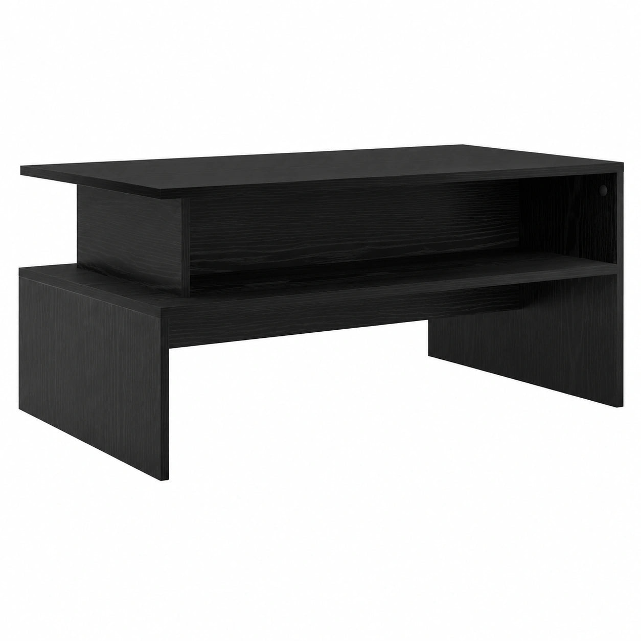 Moderner Couchtisch in Eichenoptik mit verstecktem Stauraum, 90 x 55 x 42,5 cm, pflegeleichte Holzoberfläche