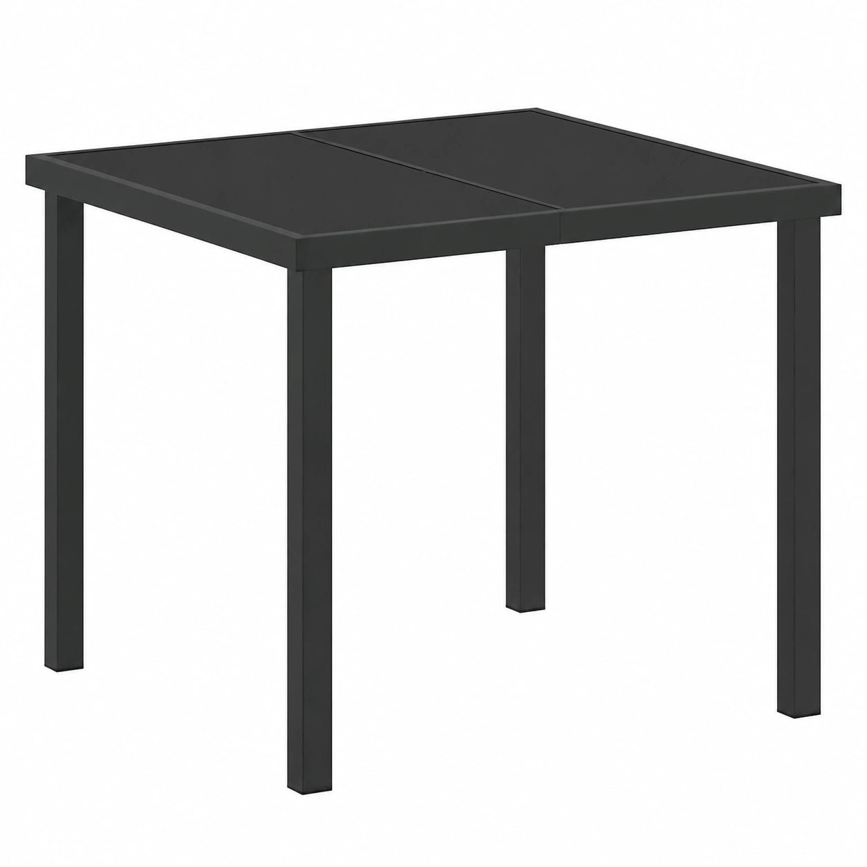 Moderner Garten-Esstisch aus Metall, Schwarz, 80x80x73 cm - Robuste Outdoor-Möbel