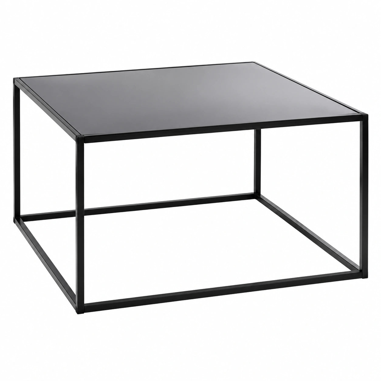 Moderner HAKU Beistelltisch aus schwarzem Metall, kompakt 70 x 40 x 70 cm