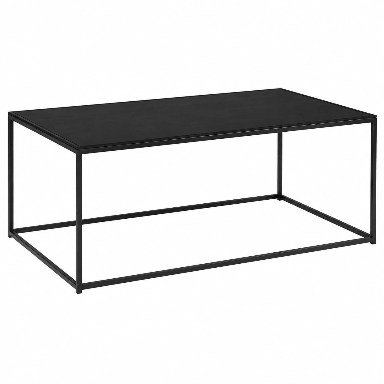 Industriedesign Couchtisch Davis 113 cm aus schwarzem Metall