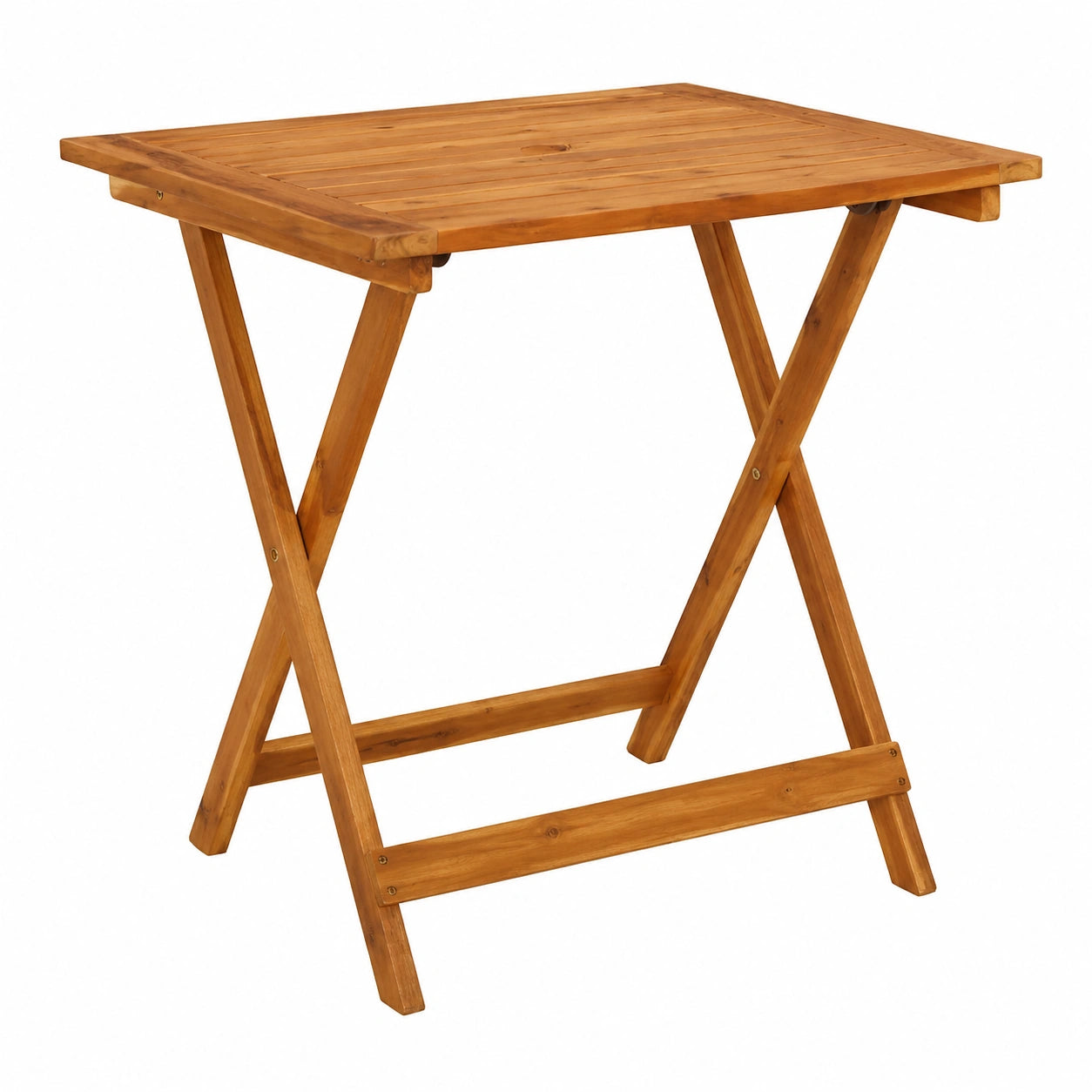 Klappbarer Bistrotisch aus massivem Akazienholz für Garten und Terrasse, 70x70x75 cm