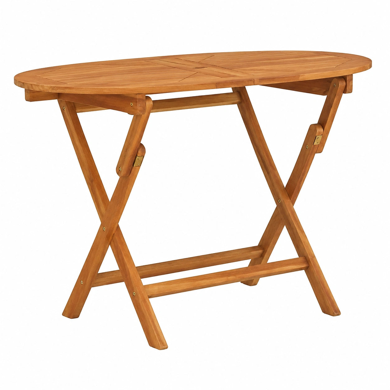 Teakholz Klappbarer Runde Gartentisch, Wetterfester Holztisch für Balkon und Camping
