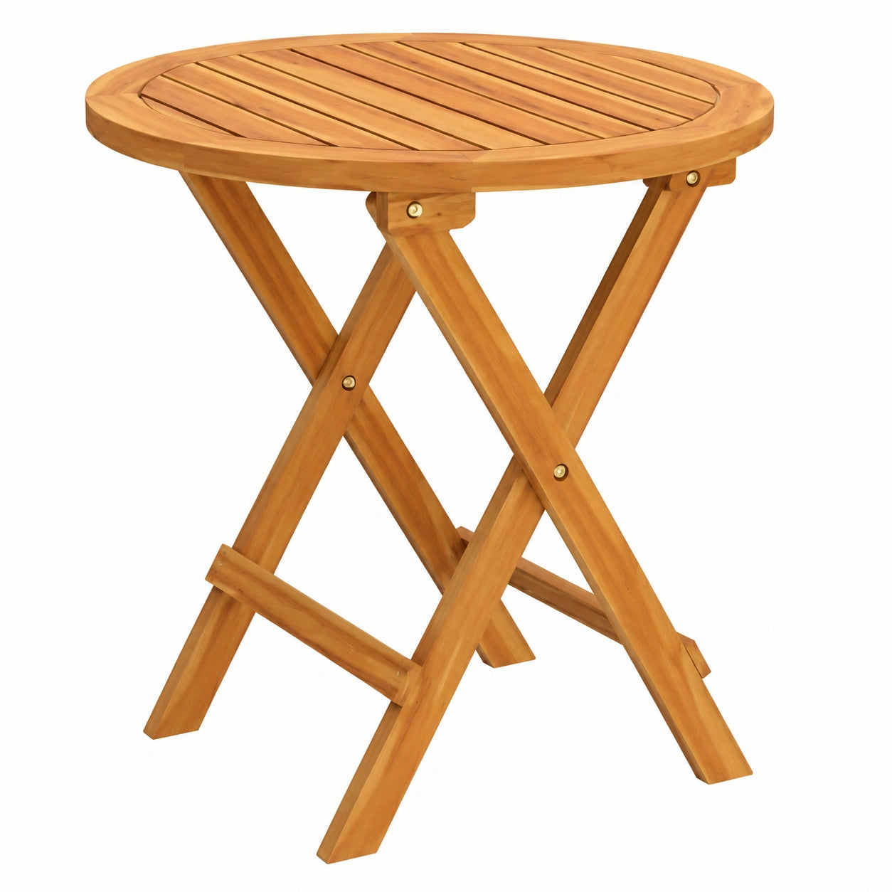 Akazienholz Klapptisch, Ø46x47cm, Vielseitiger Balkon- und Terrassentisch